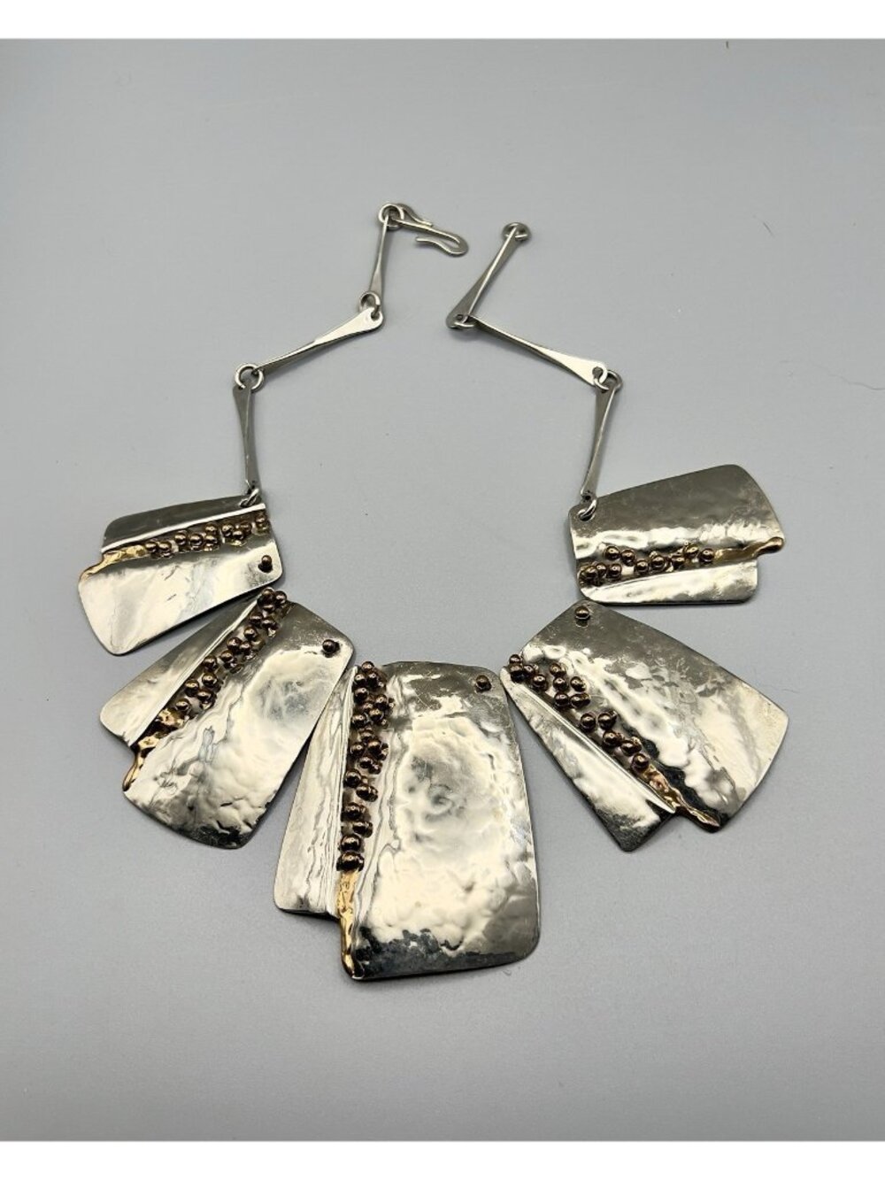 Vintage Modernist Signed Joseph Boris Mixed Metal Necklace